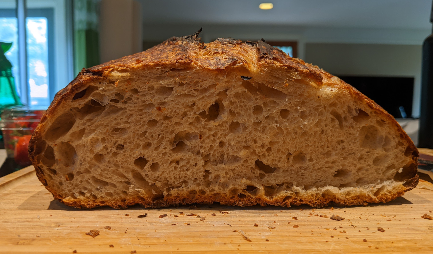 Inside of sourdough loaf